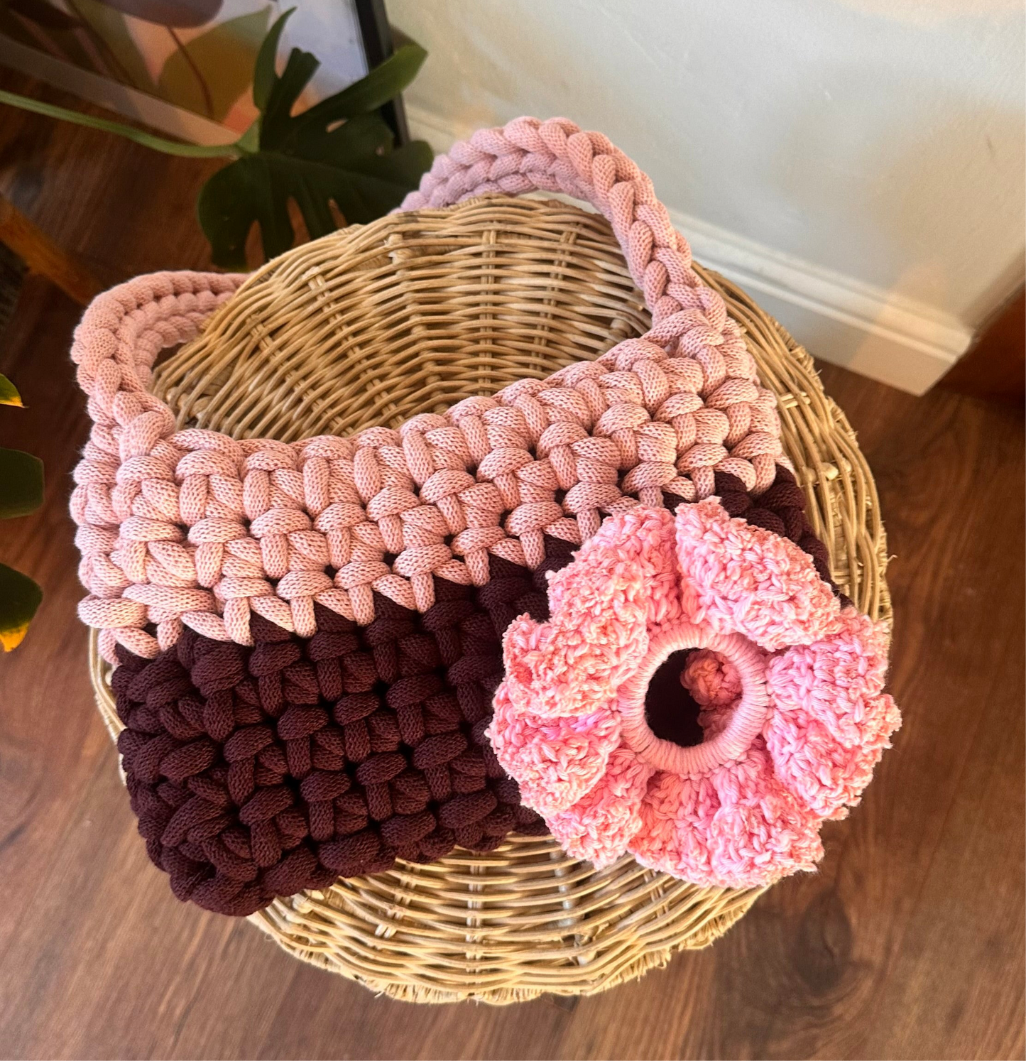 Small Pink and Burgundy Crossbody
