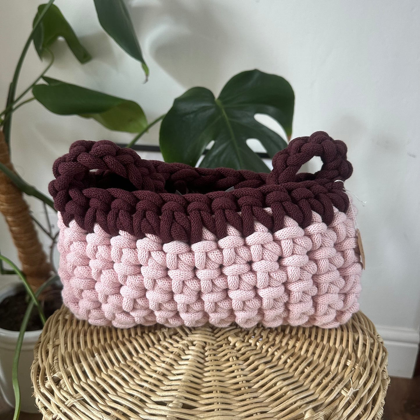 Small Light Pink and Burgundy Shoulder Bag