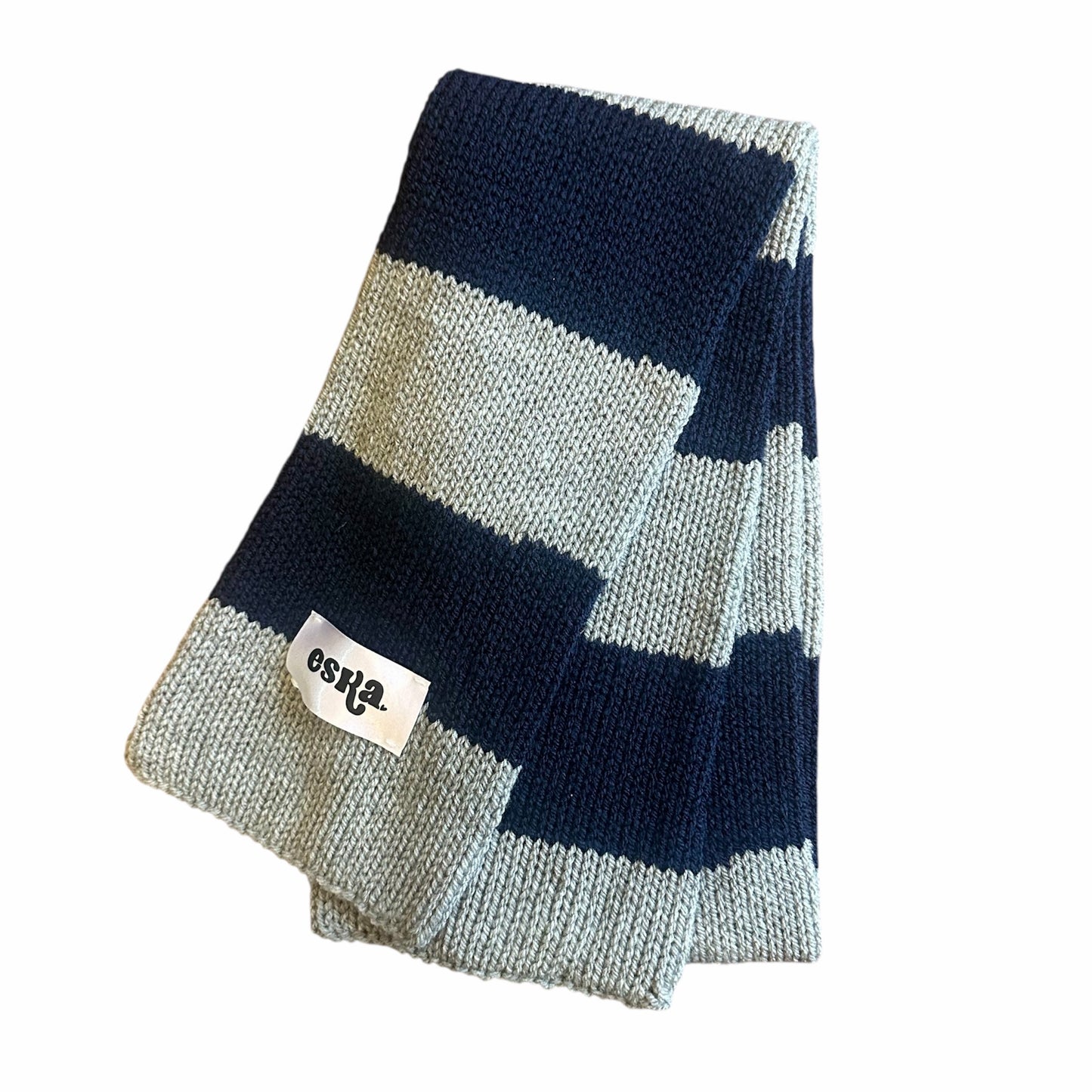 Grey and Navy Scarf