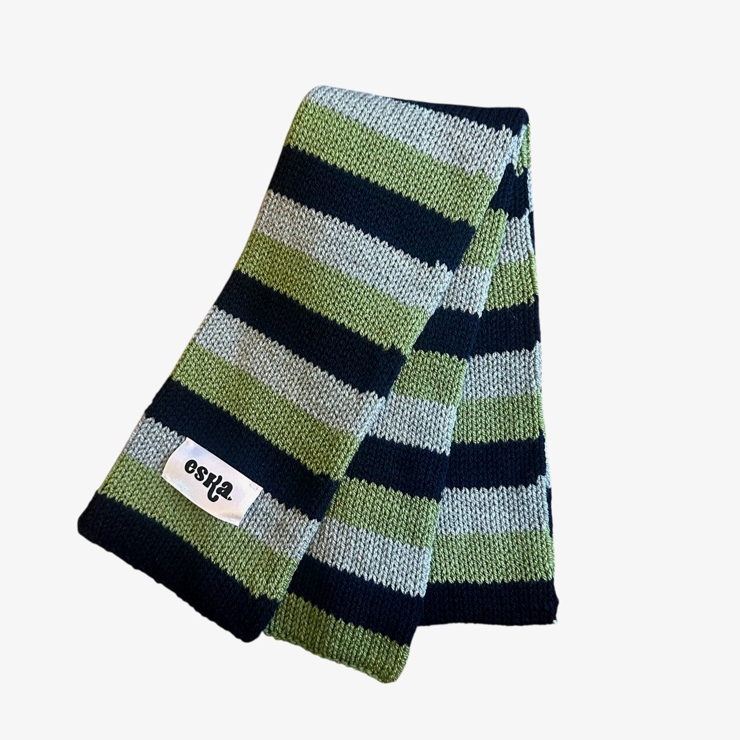 Grey Green and Navy Scarf