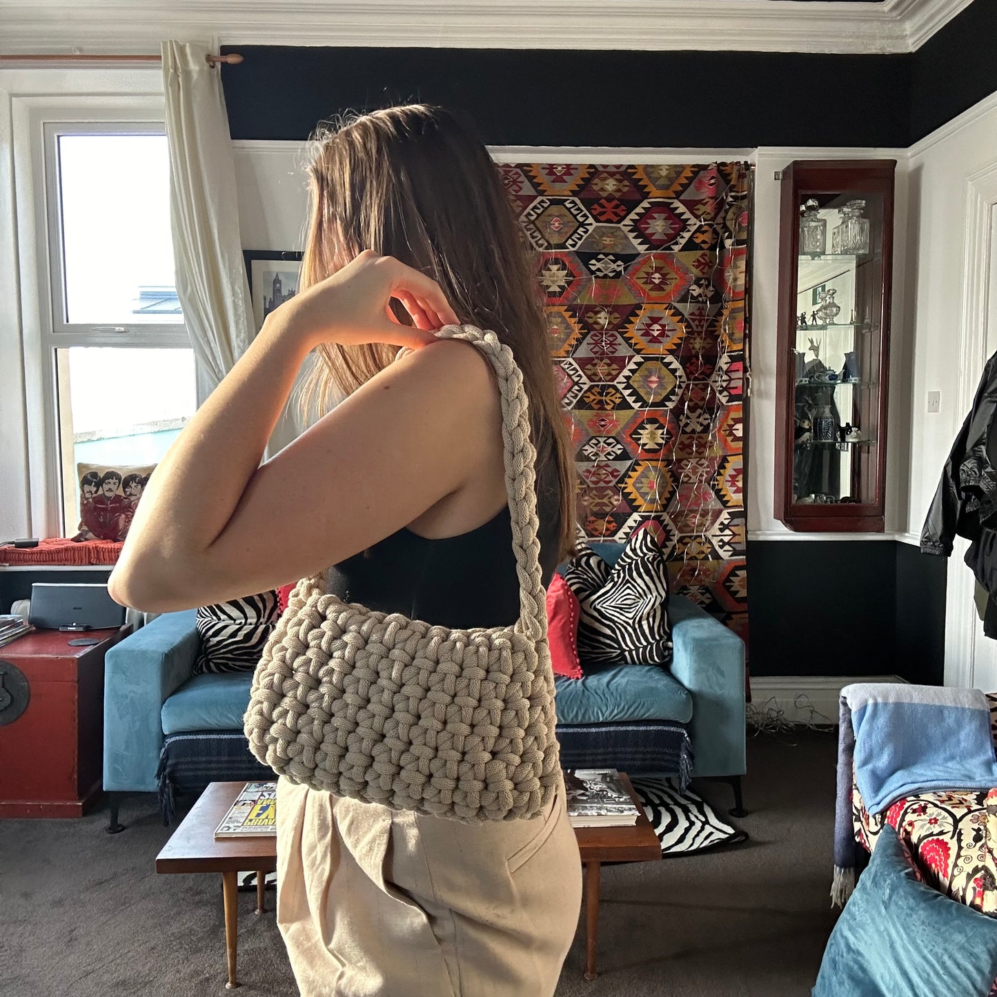 Small Beige Shoulder Bag