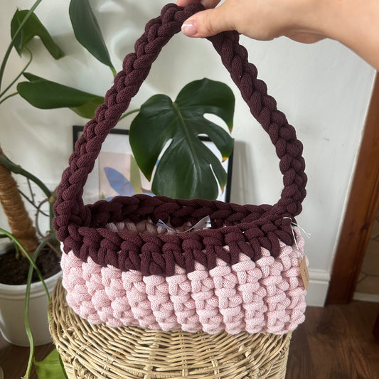 Small Light Pink and Burgundy Shoulder Bag
