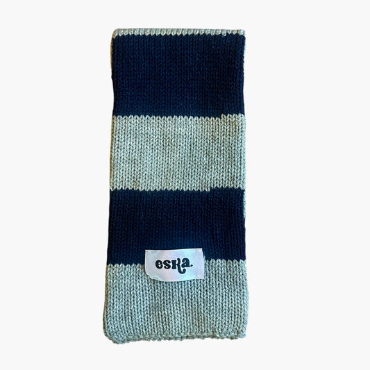 Grey and Navy Scarf