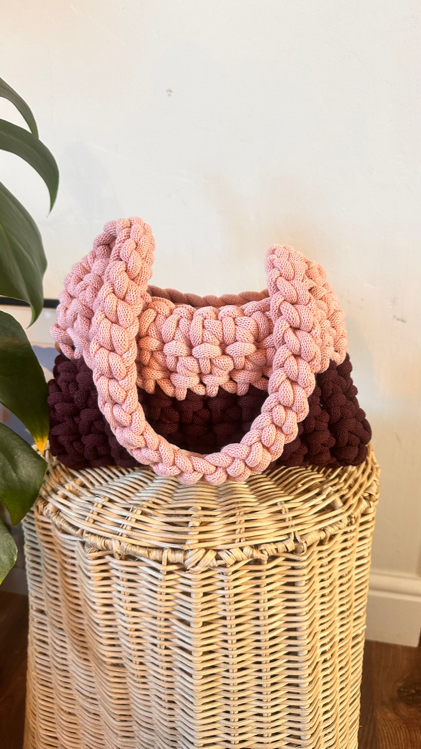 Small Pink and Burgundy Shoulder Bag