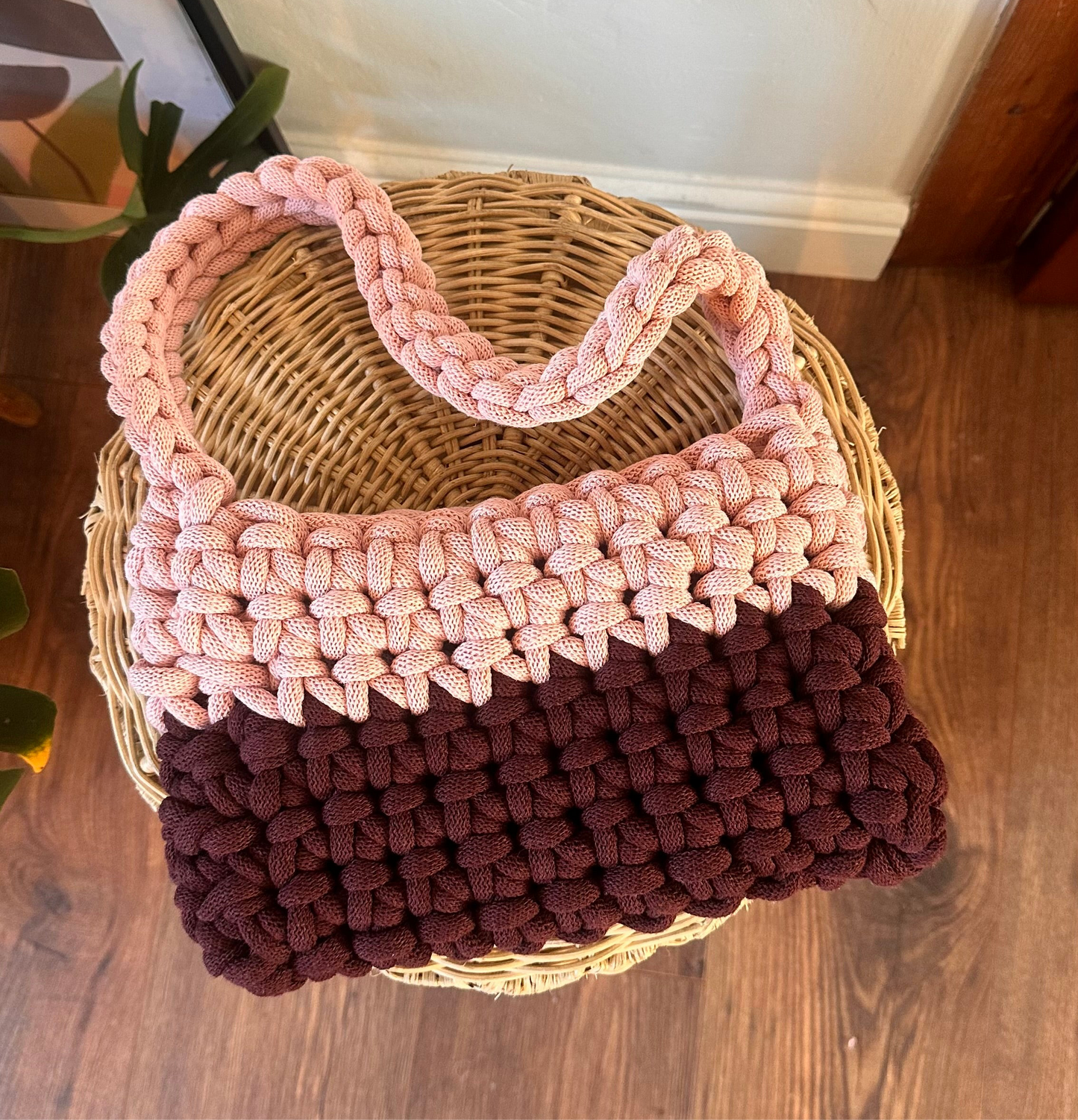 Small Pink and Burgundy Crossbody