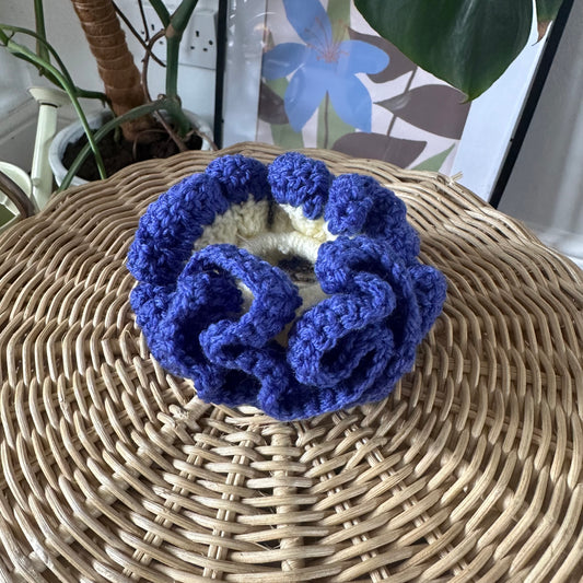 Blue and Yellow Big Scrunchie