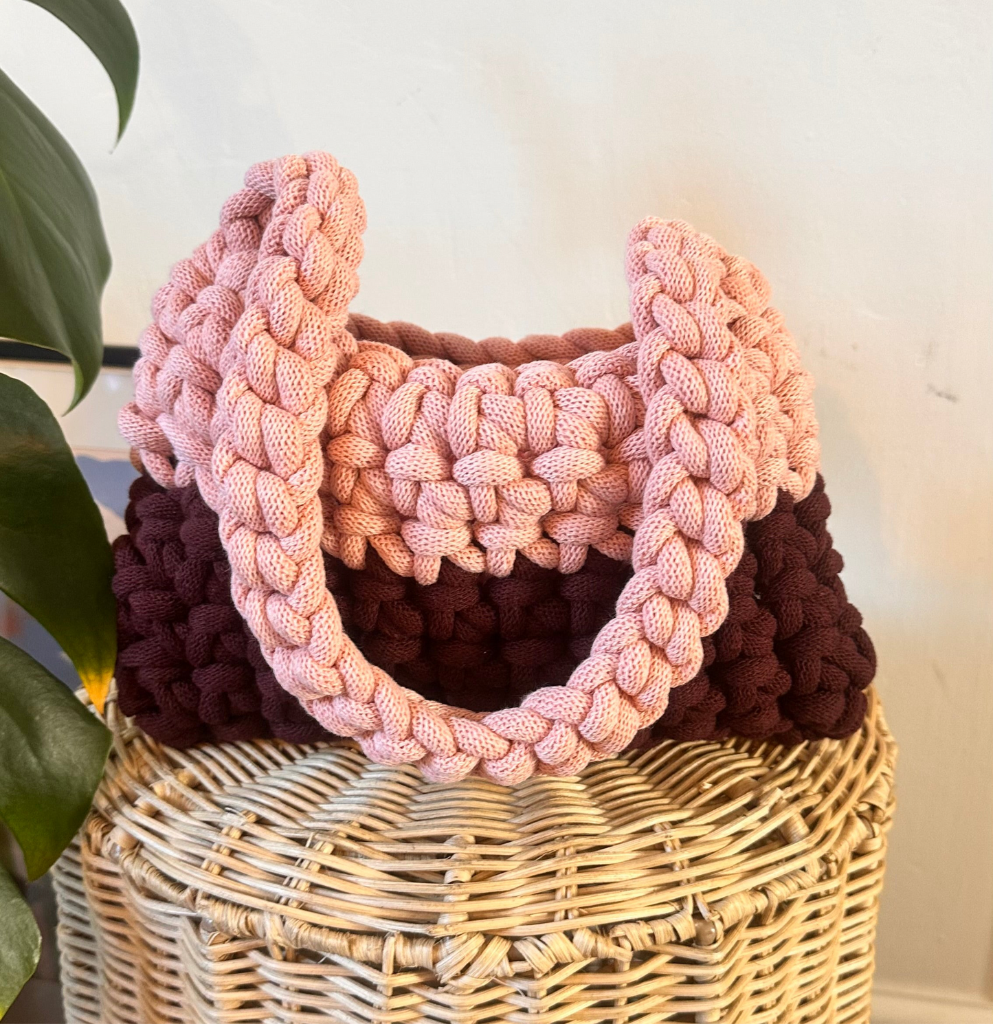 Small Pink and Burgundy Crossbody
