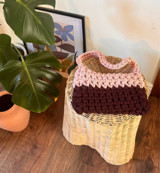 Small Pink and Burgundy Crossbody