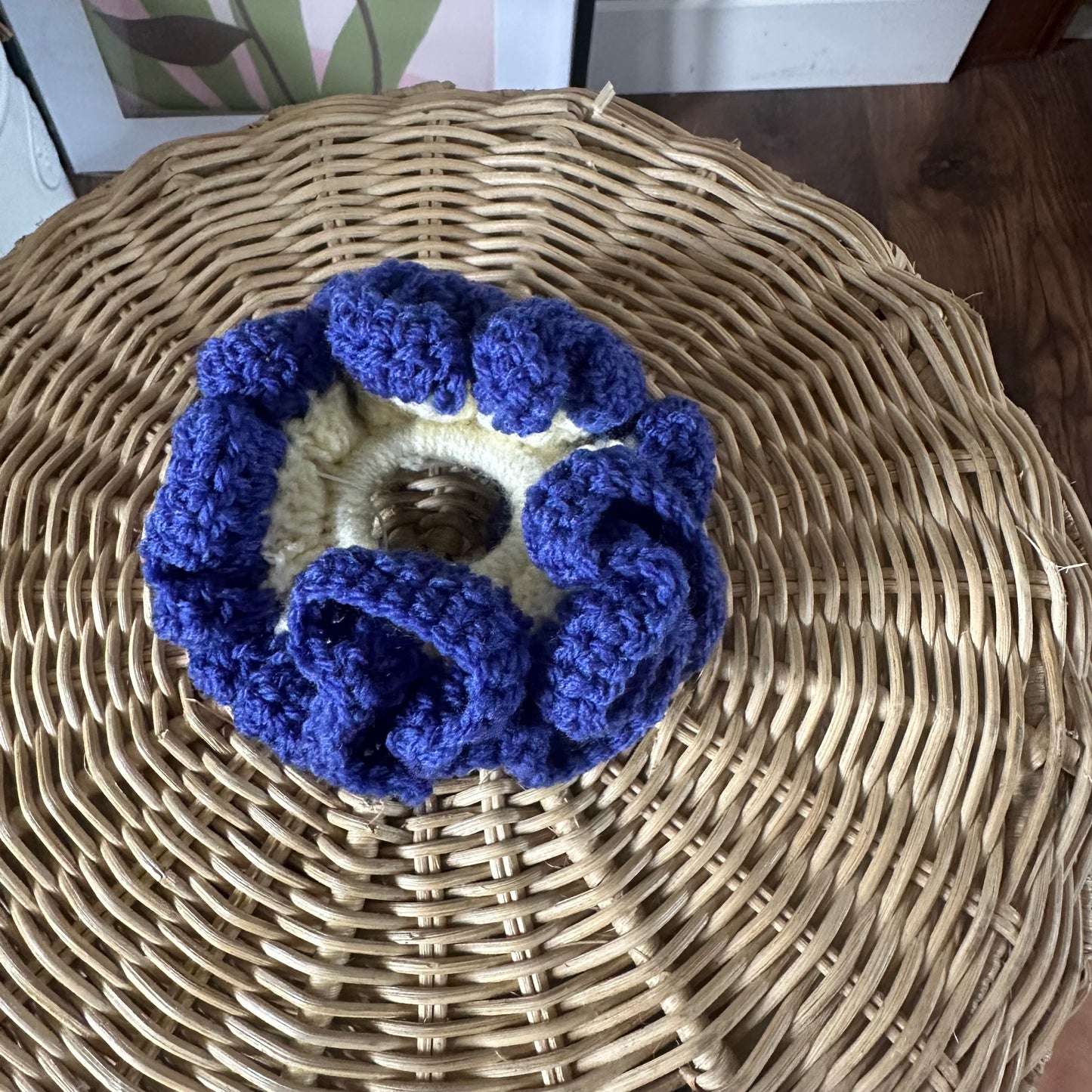 Blue and Yellow Big Scrunchie
