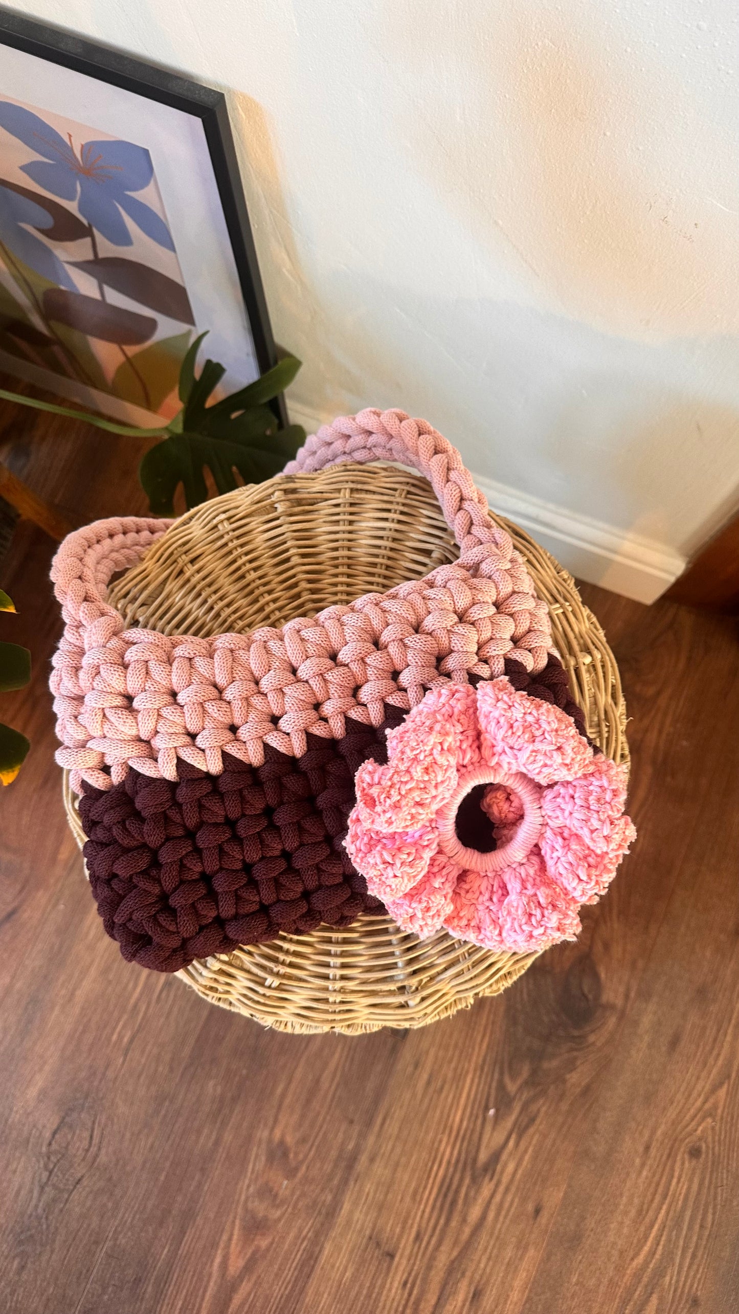 Small Pink and Burgundy Shoulder Bag